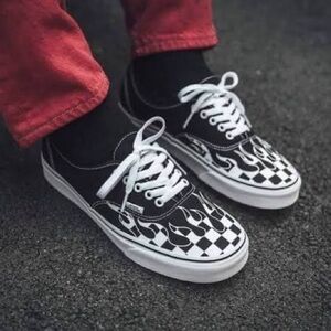 VANS Checkerboard Flame Lace Up Shoes